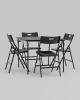 Комплект раскладного стола и стульев Кейт черный