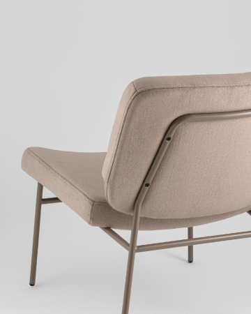 Кресло Эбигейл велюр бежевый, каркас бежево-серый