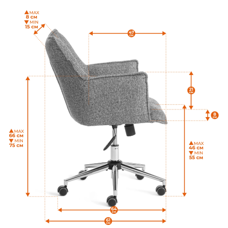 Кресло Lutz/Луц хром светло-коричневый