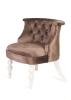 Деревянное кресло Бархат коричневое с белыми ножками