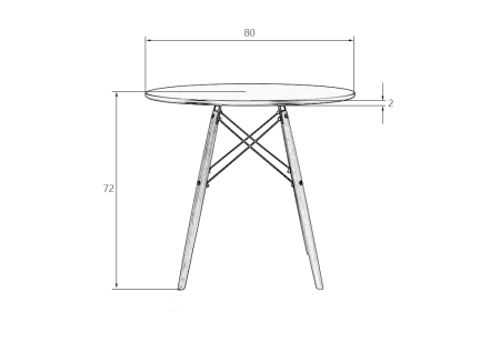 Стол обеденный CHELSEA`80 BLACK, столешница черная, основание черное