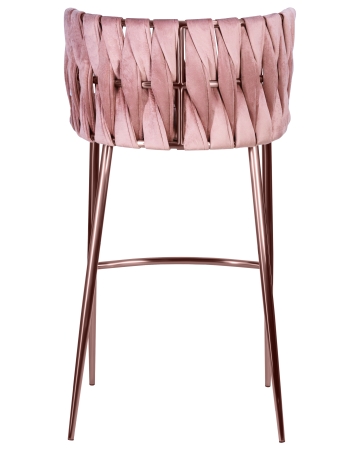Стул барный EMMA ROSE золотой, розовый велюр VF-10