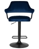 Набор 2 шт Стул барный CHARLY BLACK, синий велюр (MJ9-117)
