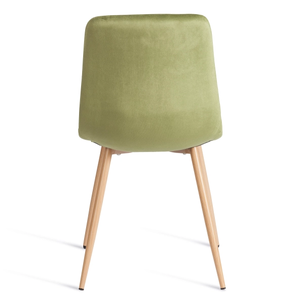 Стул CHILLY зеленый, велюр и металл, мягкое сиденье, без подлокотников