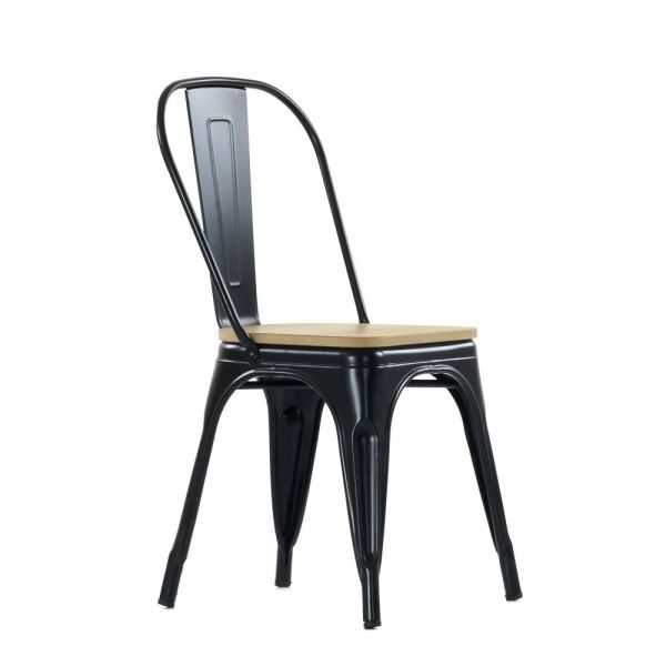 Стул Tolix style Wood черный Стул Tolix style Wood черный