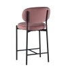Стул полубарный MASO велюр пыльно-розовый