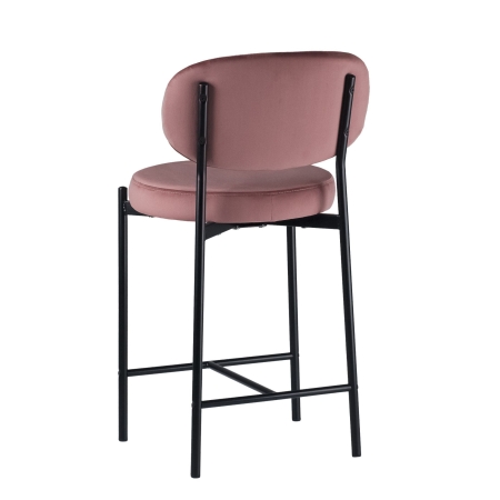 Стул полубарный MASO велюр пыльно-розовый