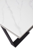 Стол LIVORNO 180 MATT WHITE MARBLE SINTERED STONE, BLACK