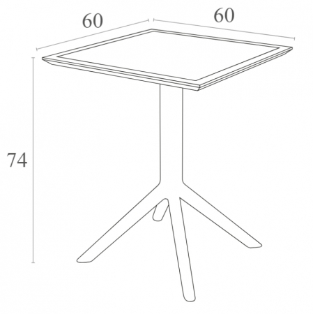 Стол пластиковый складной Siesta Contract Sky Folding Table 60 бежевый