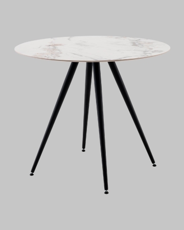 Стол Ники с круглой столешницей из керамики Ice Jade 900