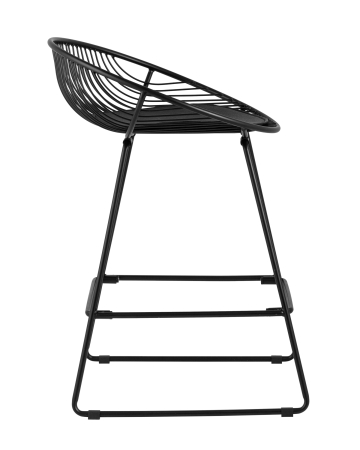 Стул полубарный UFO, черный, с черной подушкой 4 шт.