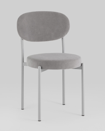 Стул Бриф SN велюр серый каркас светло-серый муар