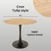 Стол Tulip style 80 черный, орех