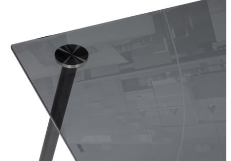 Стеклянный стол Smoke 120х80х75 серый, черный