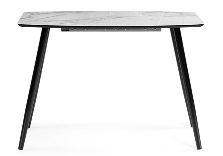 Стол Эмма вставка стекло, черный, черная шагрень