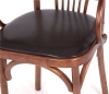Деревянный стул Венский средний тон с мягким сиденьем из экокожи