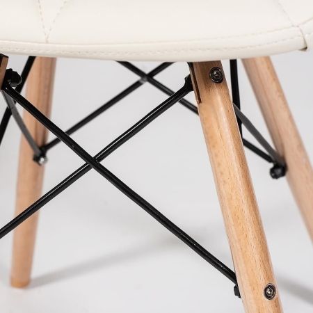 Стул STUTTGART (mod. 74) дерево, береза, металл, экокожа, 42х52х72х45 см, слоновая кость, бук