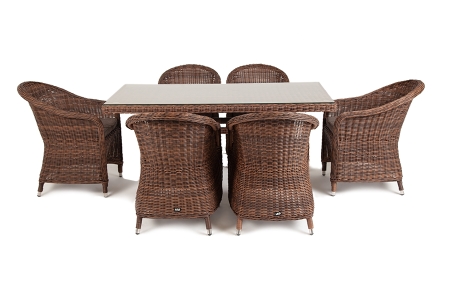 "Эспрессо" обеденная группа плетеная, цвет коричневый