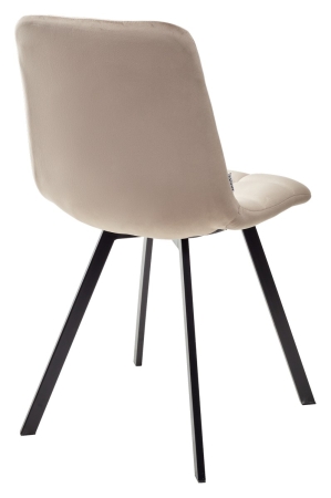 Стул CHILLI SQUARE BLUVEL-40 бежевый, велюр, черный каркас