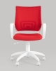 Кресло офисное ST-BASIC-W TopChairs красная ткань крестовина белый пластик