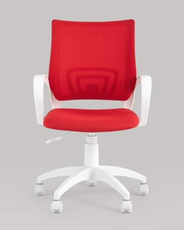 Кресло офисное ST-BASIC-W TopChairs красная ткань крестовина белый пластик
