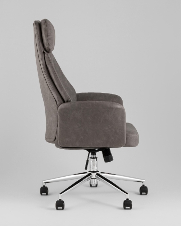 Кресло офисное TopChairs Neoma серый экокожа