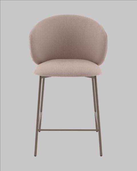 Стул полубарный Блейз велюр бежевый, каркас бежево-серый