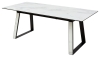 Стол Франк 160 белый мрамор, стекло, белый мрамор - черный
