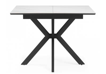 Керамический стол Гардинг 100(130)x70 белый мрамор, черный