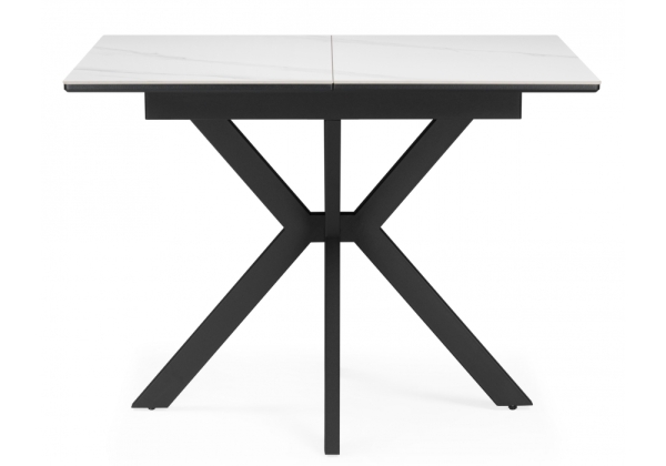 Керамический стол Гардинг 100(130)x70 белый мрамор, черный