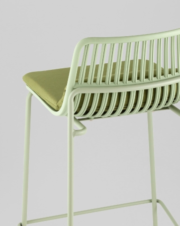 Стул барный Louran с подушкой зеленый