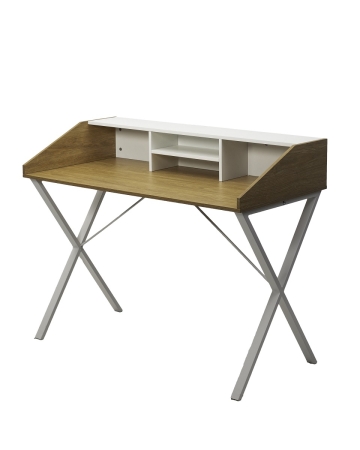 Компьютерный стол ORLA H475 дуб натуральный, белый каркас