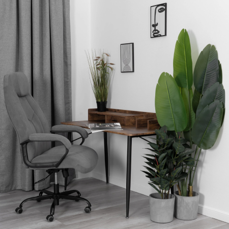 Кресло Boss metalBL серый велюр