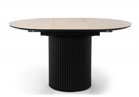 Керамический стол Стивен 100(140) okara light yellow, черный