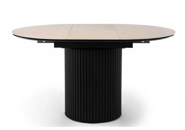 Керамический стол Стивен 100(140) okara light yellow, черный