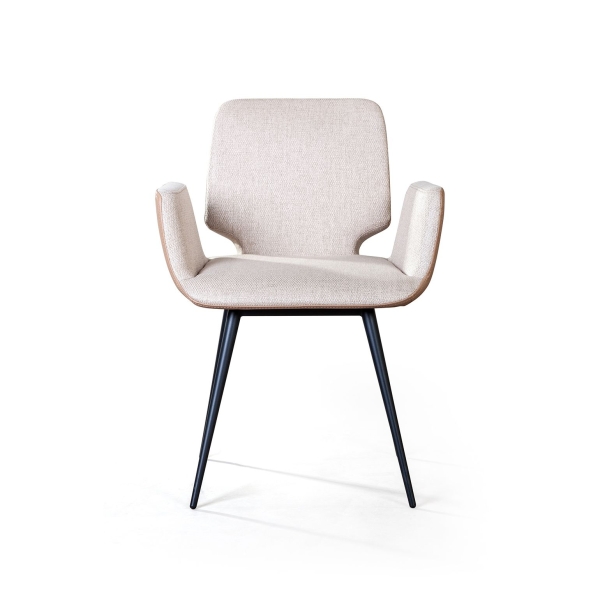 Стул с подлокотниками Adam рогожка комби бежевый