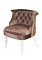 Деревянное кресло Бархат коричневое с белыми ножками