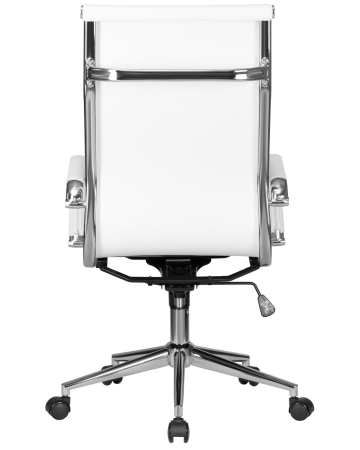 Офисное кресло CLARK белый, экокожа и металл, мягкое сиденье, с подлокотниками