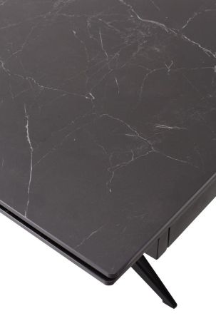 Стол FORIO 160 MATT BLACK MARBLE SINTERED STONE, BLACK