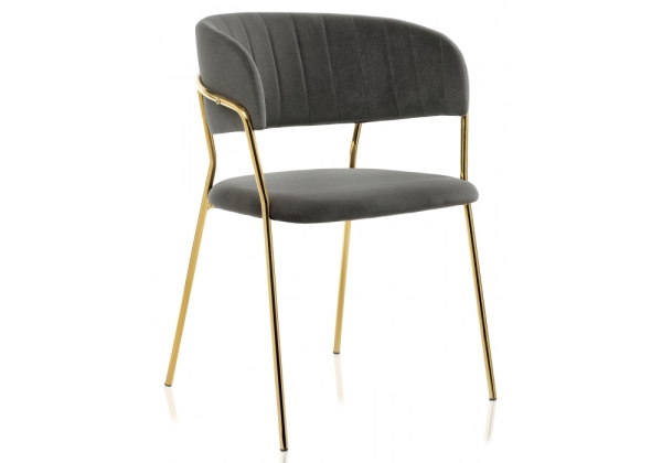 Стул на металлокаркасе Kamelia темно-серый, золотой