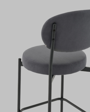 Стул полубарный Бриф DD велюр темно-серый