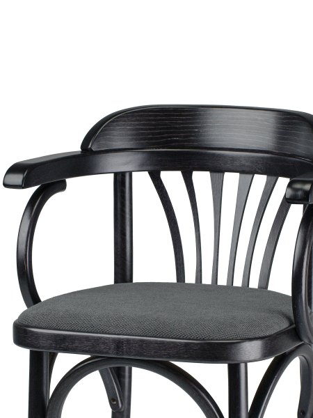 Деревянный стул Венский венге с мягким сиденьем из серой ткани М07 Деревянный стул Венский венге с мягким сиденьем из серой ткани М07