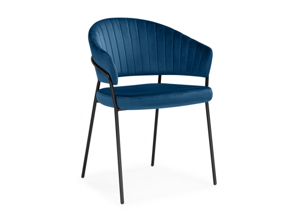 Стул на металлокаркасе Лео синий (H-58), черный