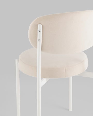 Стул Бриф SN велюр молочный каркас белый муар