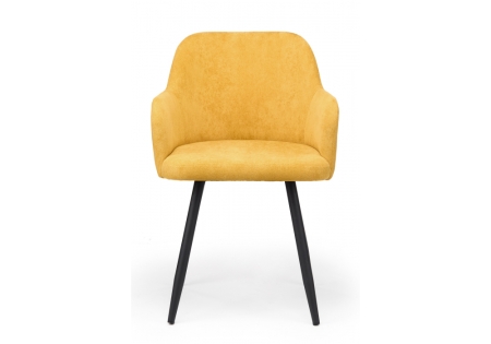 Стул на металлокаркасе Инфини 360 горчичный (ocean 016), черный