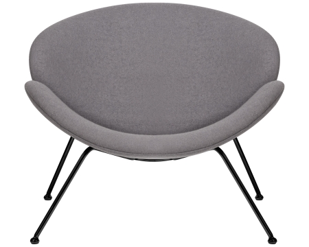 Кресло дизайнерское EMILY, серая ткань, черное основание