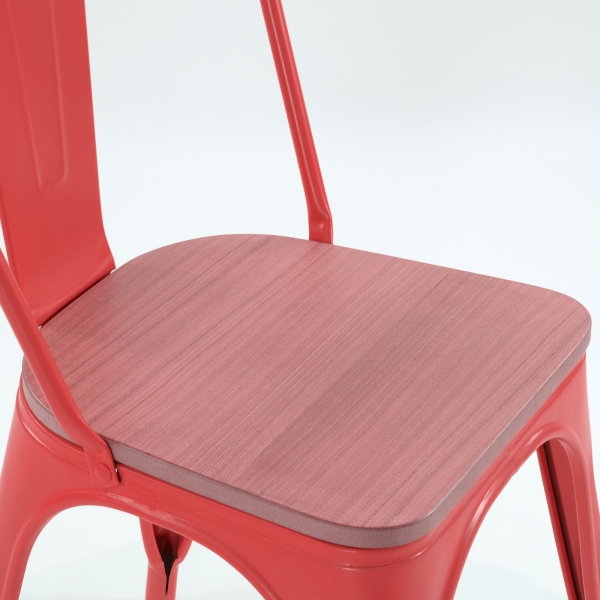 Стул Tolix style Wood красный Стул Tolix style Wood красный