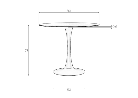 Стол обеденный MIA белая столешница, белое основание