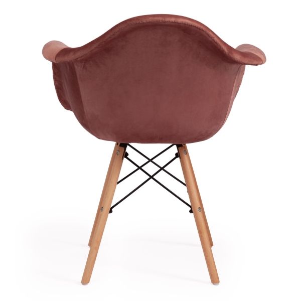 Кресло Secret De Maison CINDY SOFT EAMES (mod. 101) дерево береза, металл, мягкое сиденье, ткань, 61х60х80 см, коралловый (HLR 44), натуральный