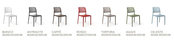 Стул пластиковый Costa Bistrot, голубой Стул пластиковый Costa Bistrot, голубой